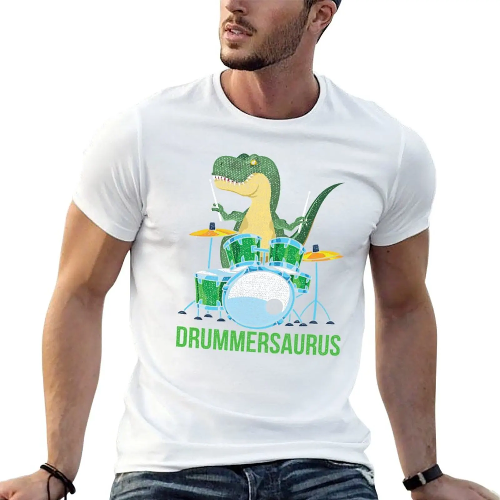 Funny Dinosaur Musician T Rex Drummer Boys Gift Drums T-Shirt anime clothes anime shirt anime shirts men