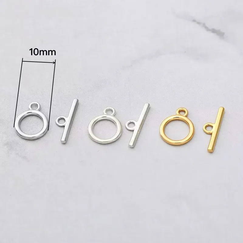 1Set Solid 925 Sterling Silver OT Clasp 8-12mm DIY Handmade Connector Accessories Necklace Bracelet Pearl Chain Making - view 3