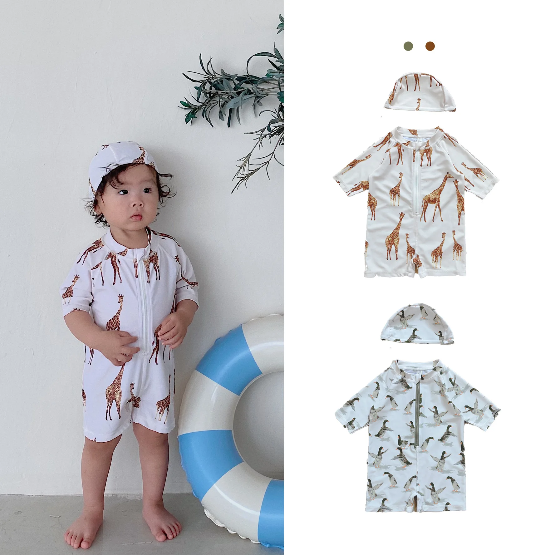 

Jenny&Dave Xinyu Summer Children's Sunscreen Quick Drying One Piece Swimwear for Girls and Boys Swimwear for Baby Swimwear Whole