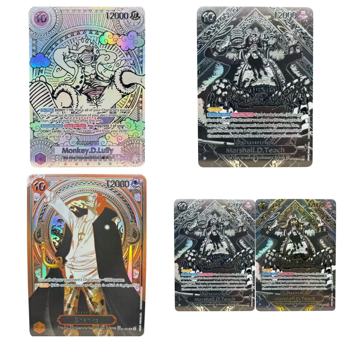 

ONE PIECE Collection Cards Monkey D. Luffy Marshall D Teach Shanks EN DIY High Quality Self Made Game Anime Cards Gift Toy