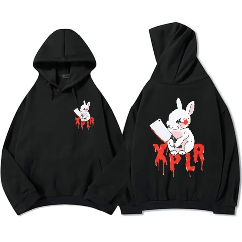 

Rabbit Xplr-r Sam and Colby Hoodies Streetwear Unisex Hip Hop Winter Sweatshirts Long Sleeve Hooded Moletom Graphic Hoodie Male
