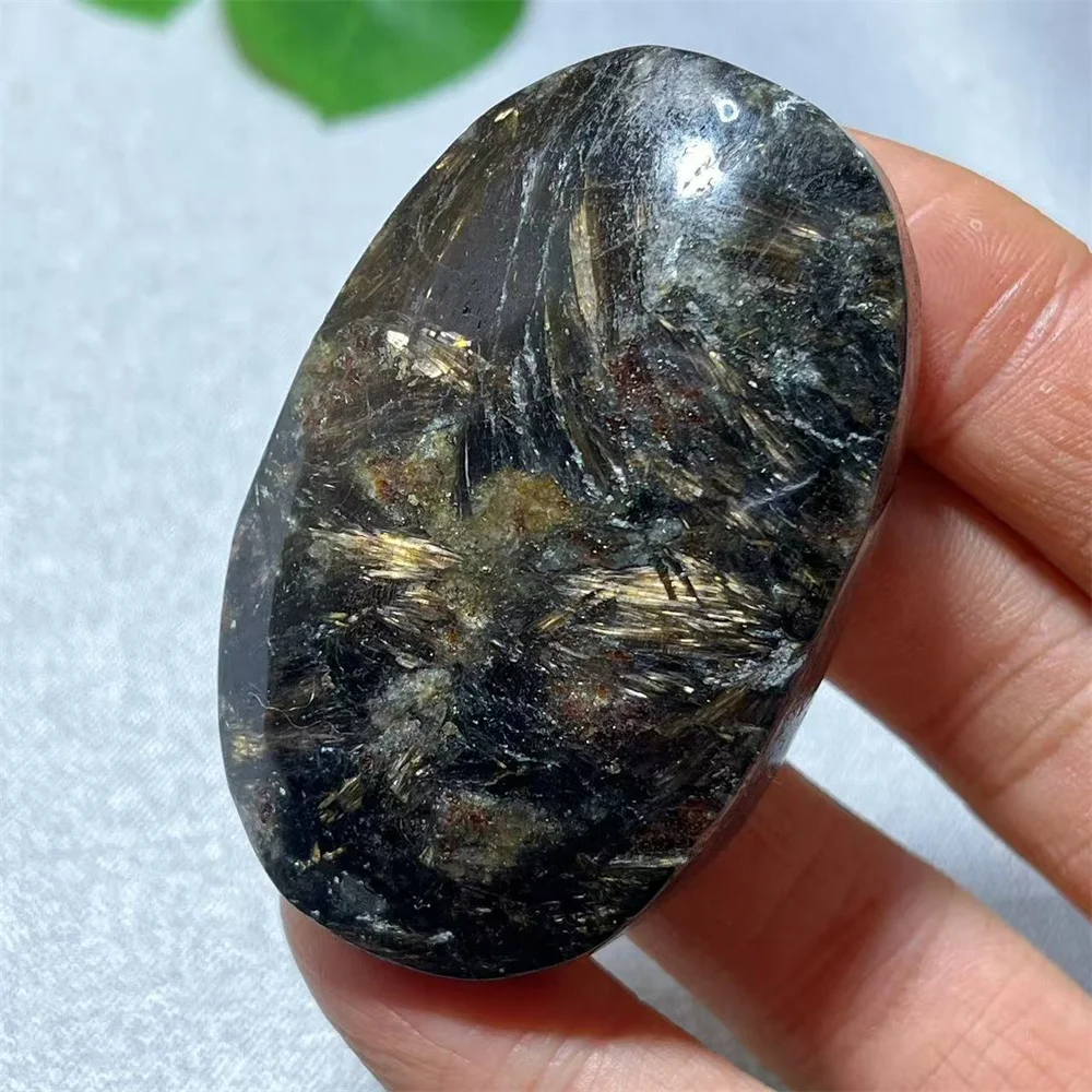 Healing Spiritual Reiki Mineral Fire Flash Palm Stone Quartz Crystal Natural Carving Mineral Home Decoration Meditation Carving