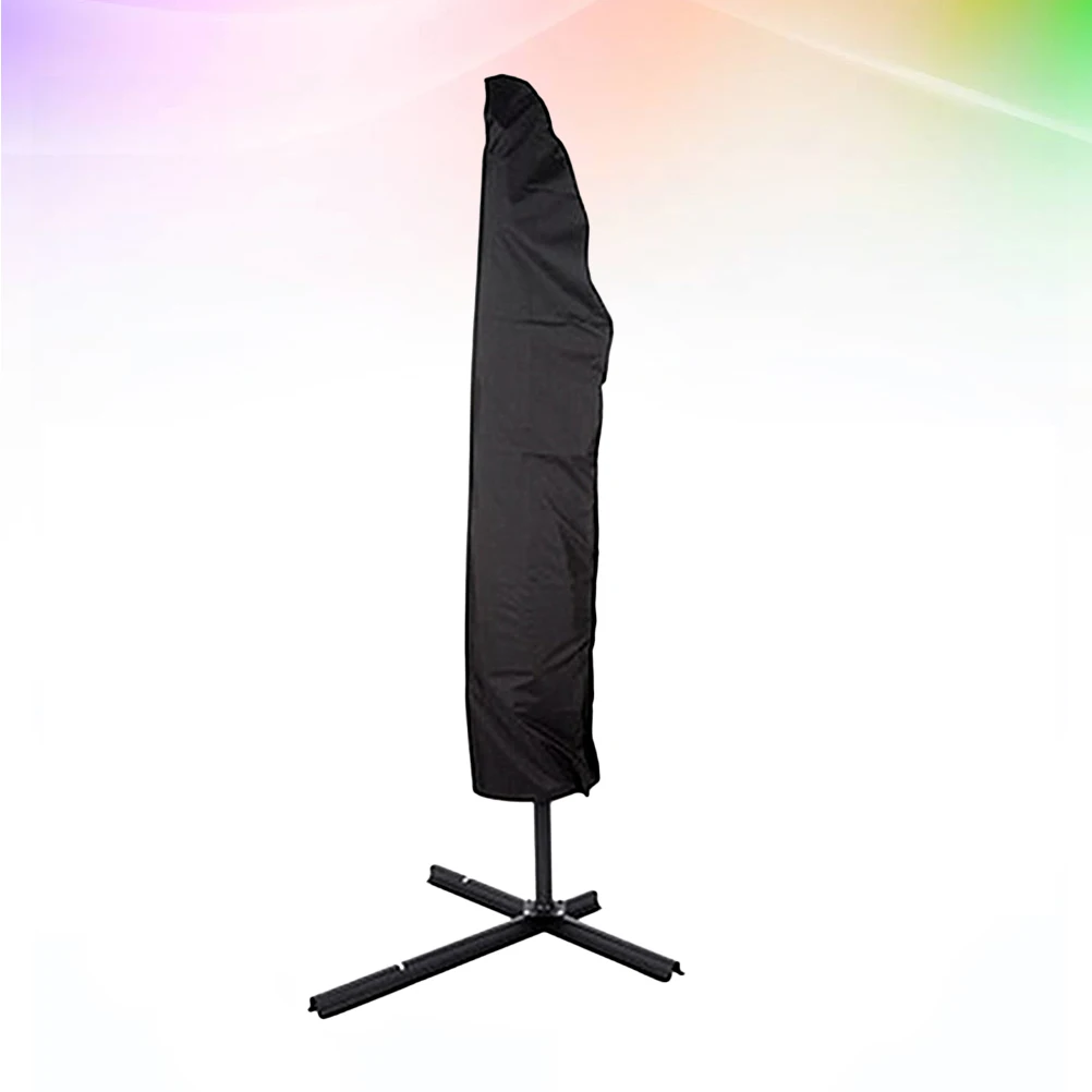 

Heavy Duty Waterproof Parasol Cantilever Cover Black Outdoor Garden Hanging Sun Shade Uv Resistant Drawstring Patio Market Cover