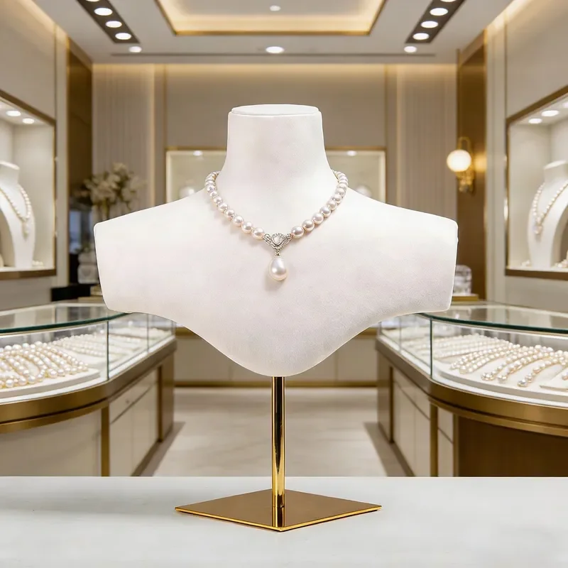 Suede Necklace Display Stand Portrait Model Neck Pendant Holder Jewelry Rack for Necklace Earring Bracelet Storage Organizer