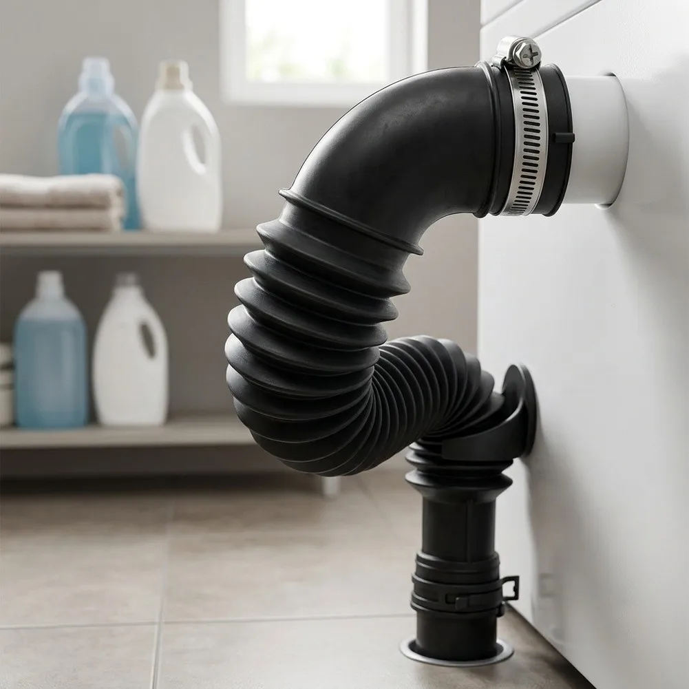 Replacement Drain Hose for Samsung Washers DC9717345A DC9717417A AP6287099 PS12394402 Black Rubber with Internal Ribs