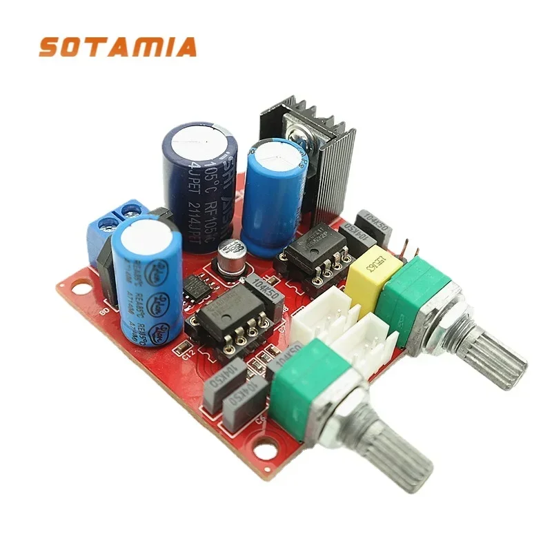 SOTAMIA Subwoofer Speaker Preamplifier Audio Board Low-pass Filter Dual NE5532 Preamp DIY Home Music Sound System Pre Amplifier