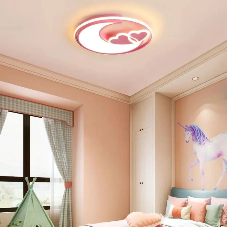 Imagem -05 - Heart Shape Ceiling Lights For Kids Princess Lamp Girls Bedroom Light Quarto do Bebê Criança