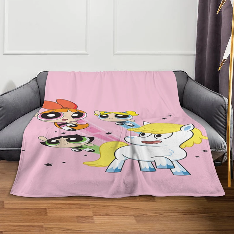 Fluffy Soft Blanket A-The Powerpuff Girlss Nap Blanket Microfiber Bedding Warm Sofa Knee Bed Fleece Camping Custom Anime Blanket