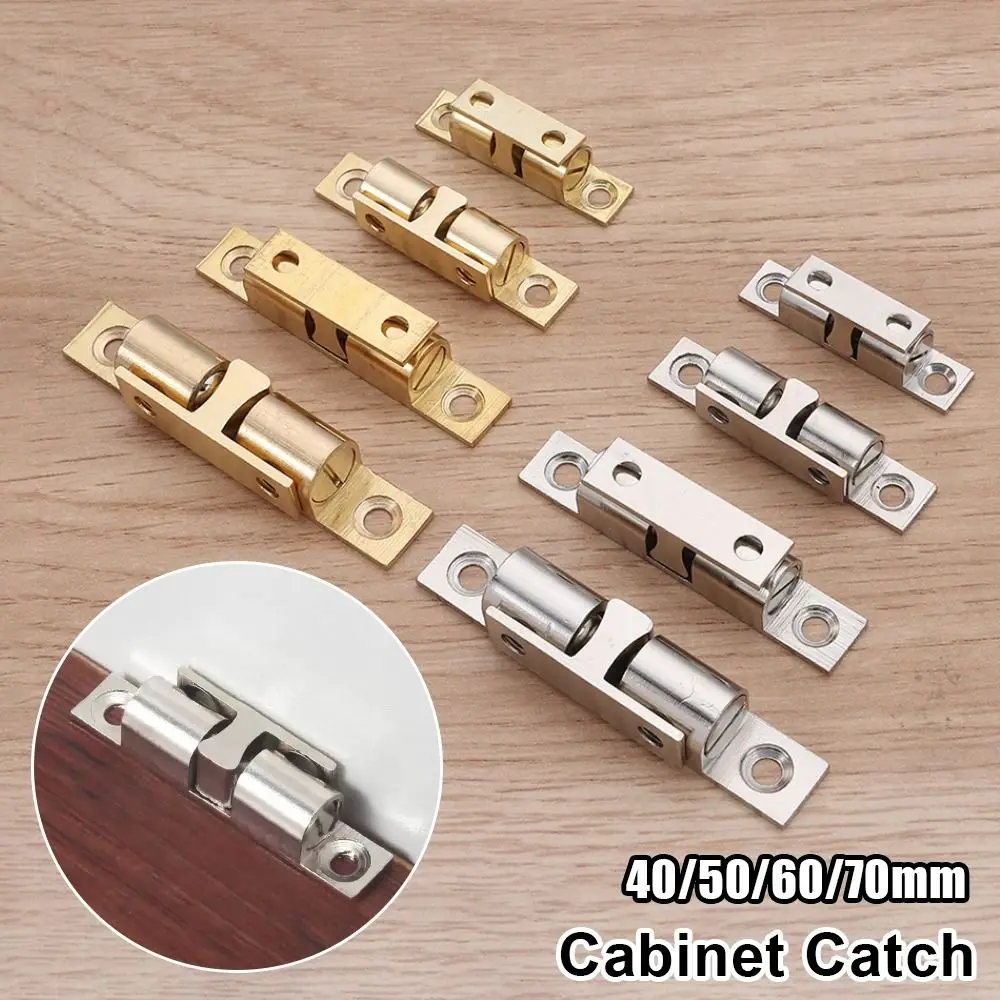 1Pcs Double Spring Steel Ball Bead Lock 40/50/60/70mm Damper Buffer Door Bumper Brass Copper Door Catch Hardware Fittings