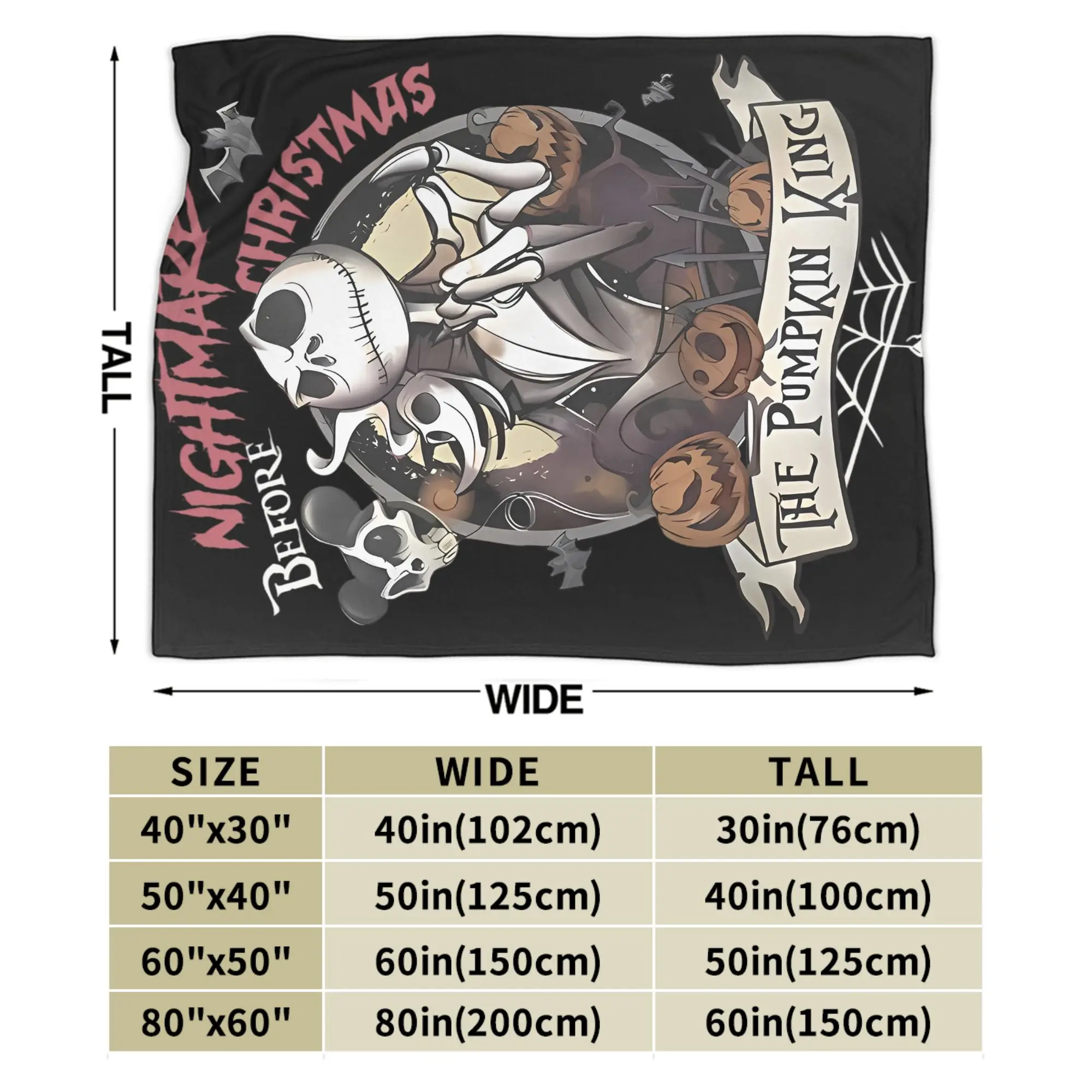 كابوس قبل عيد الميلاد بطانية متعددة الأحجام دافئة مريحة رقيق رمي البطانيات للأريكة والأريكة والسرير #5