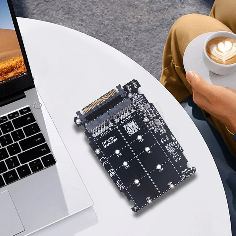 Kartu Adaptor M.2 SSD Ke U.2 M.2 NVMe SATA-Bus NGFF SSD Ke PCI-e U.2 Adaptor PC-E3.0X4 dengan Casing untuk SSD 2230/2242/2260/2280
