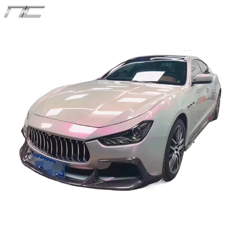 ASPEC Style Carbon Fiber Body Kit With Front Lip Side Skirt Rear Diffuser Spoiler Hood For Maserati Ghibli 2013-2017