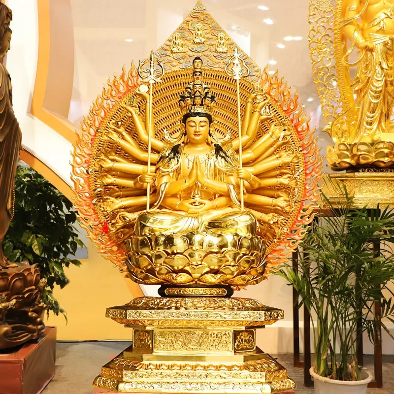 1.6-3 meter tembaga murni ribu mata patung Buddha Seribu Tangan statue Bodhisattva patung perunggu