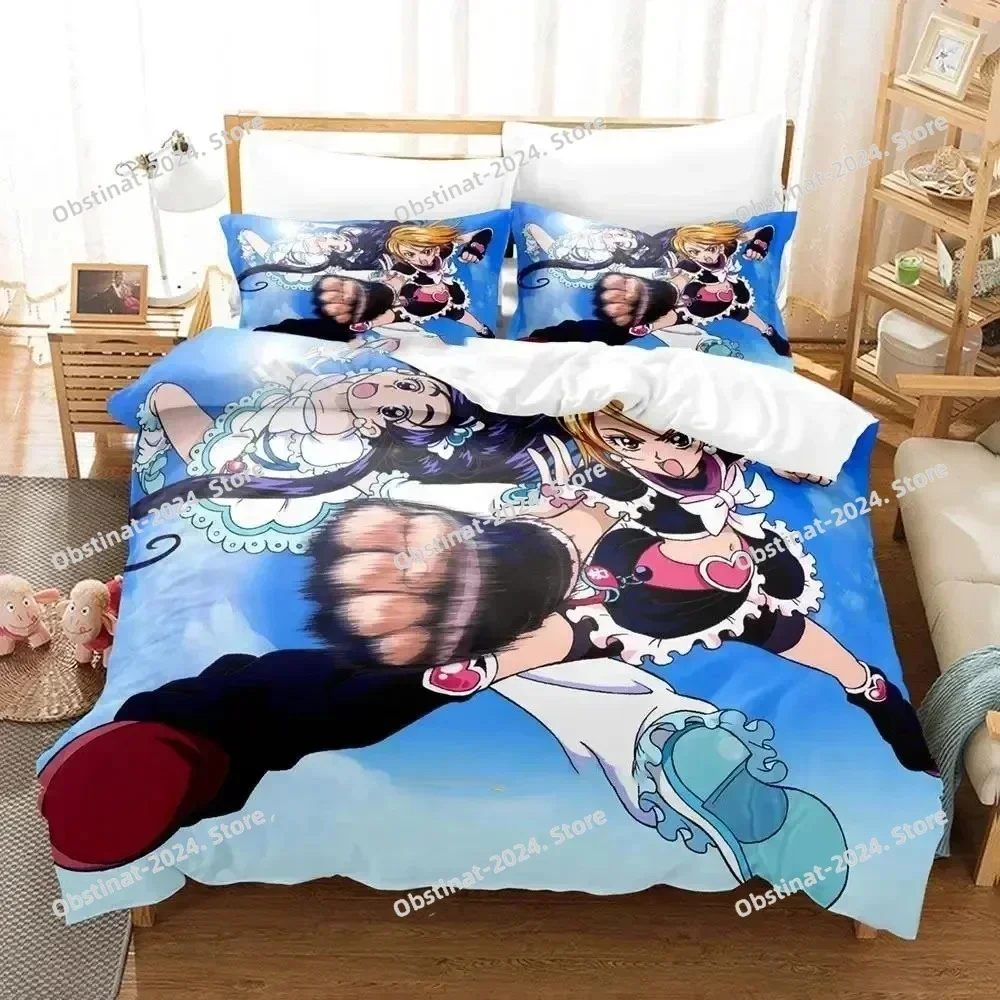 Top Anime Pretty Cure Bedding Set Printed single Comforter Quilt Bed Cover Duvet Cover Pillow Case 3 Pieces Sets Kids Adult Size
