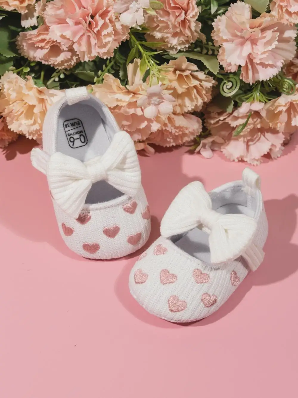 

2023 New Baby Heart Bow Princess Shoes Female Infant and Child Shoes Knitted Soft Cotton Sole Anti Slip Comfortable Sole Flat