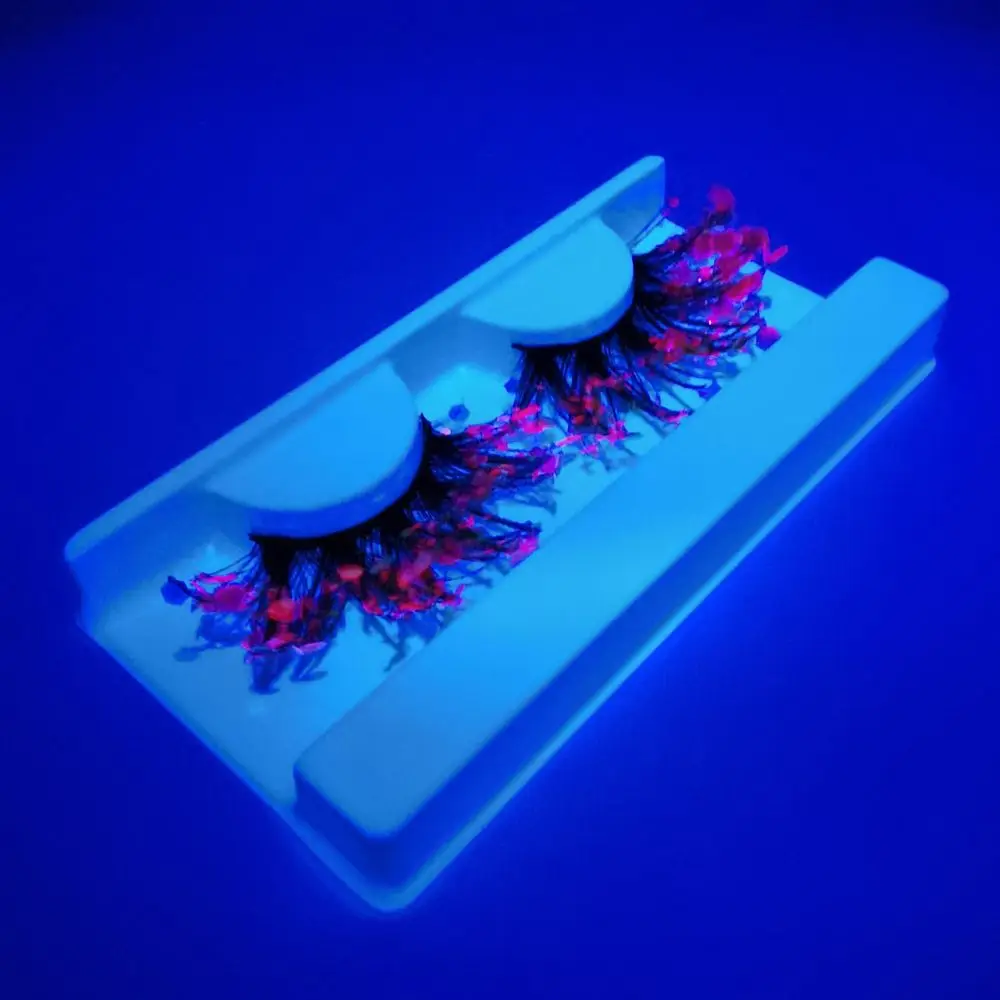 Tira de pestañas para mujer, pestañas postizas, maquillaje de escenario, pestañas de colores brillantes, pestañas luminosas, extensión de pestañas postizas