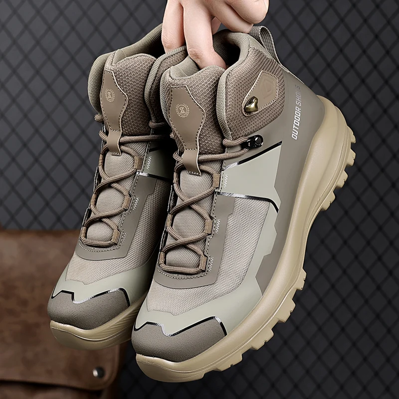 Tactical Shoes Men Boots lace up Casual Outdoor canvas Brand Boot high top Ankle Man Hiking Shoes