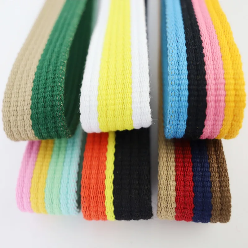 50 Yards 1 1/4 inch Heavy Polyester Cotton Webbing 32mm Rainbow Color 2mm Thickness for Handbag Backpack Strap Sewing Belt DIY