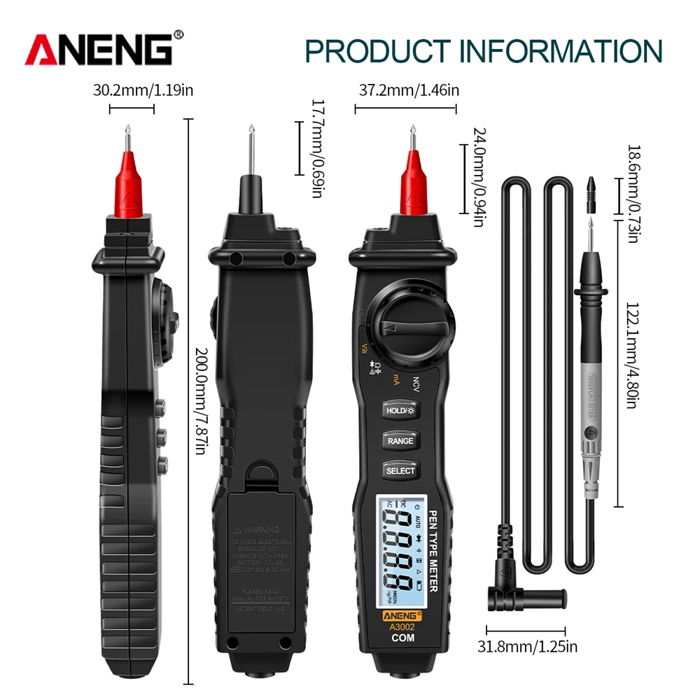 ANENG A3002 Smart Digital Multimeters AC/DC Voltage Measurement Electric Current Tester Multifunctional Professional Tools