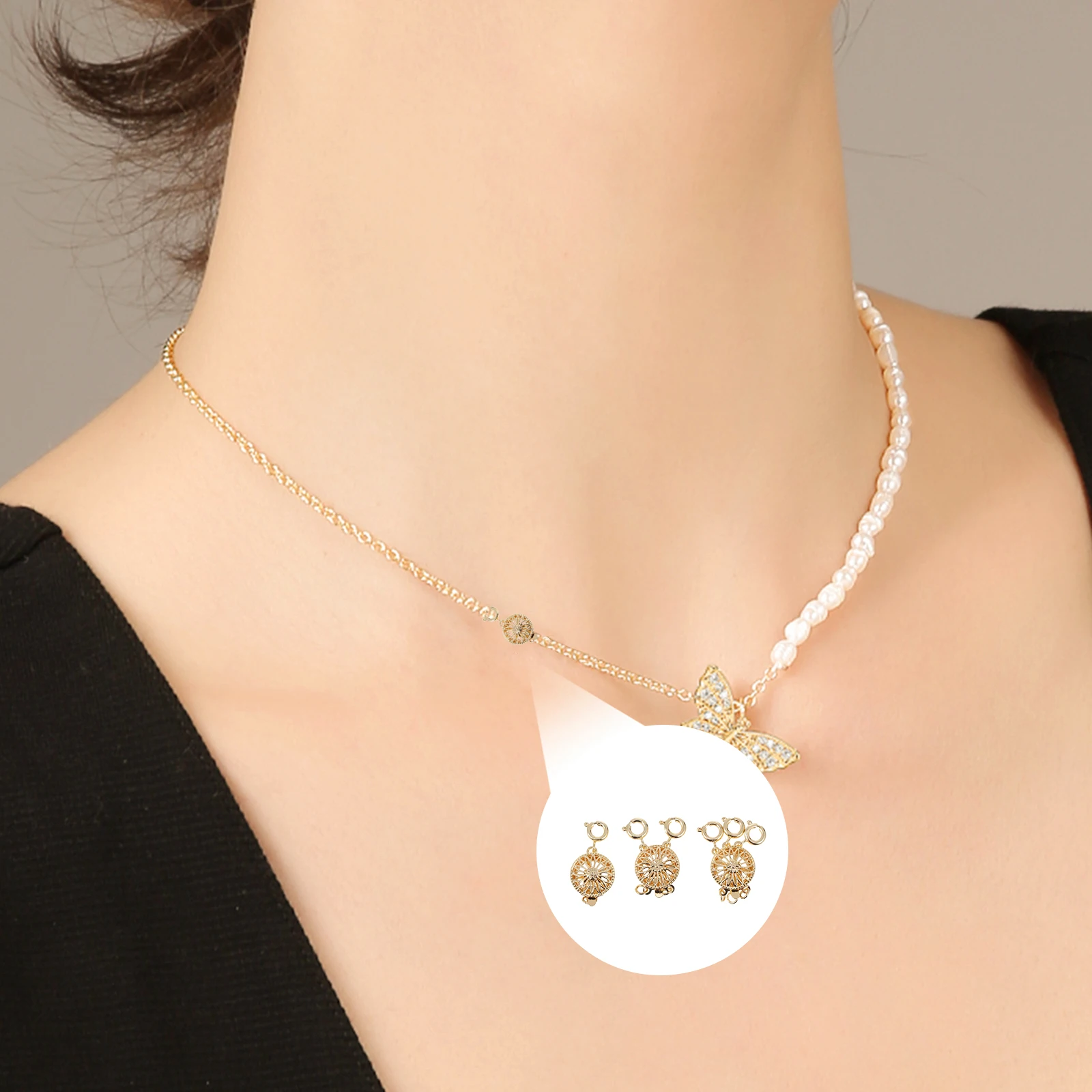 

6Pcs Alloy Slide Lock Clasps Necklace Connectors for Layered Multi Strand Bracelets DIY Jewelry Craft Supplies