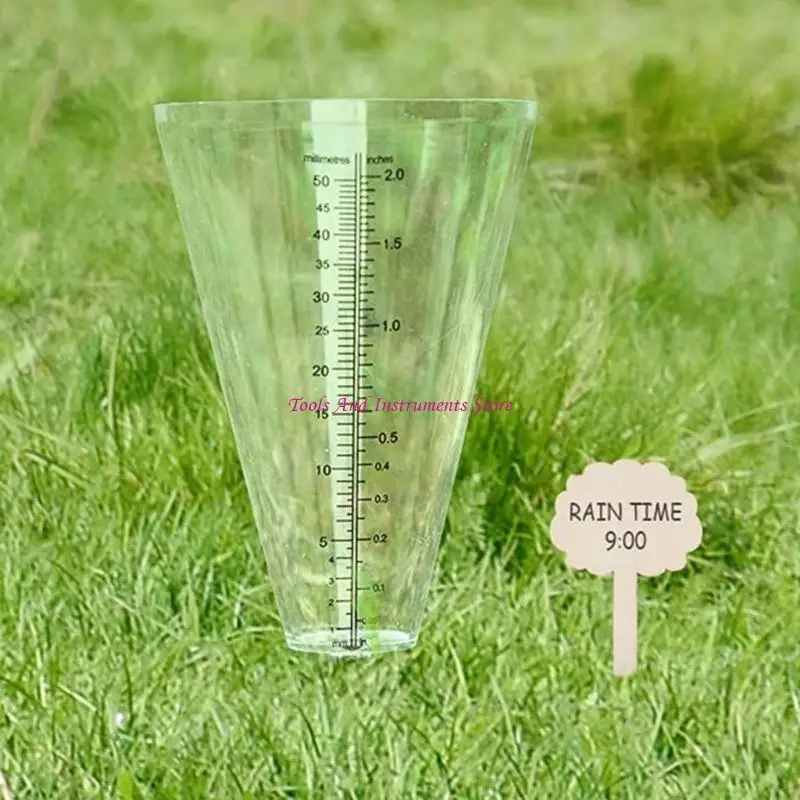 Garden Cone Rain Gauge Transparent Inserted Rain Gauge Equipment C7AC