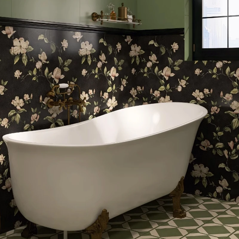 44×300cm Peel And Stick Wallpaper Vintage Dark Black Background Magnolia Floral Self Adhesive Contact Paper Removable Waterproof