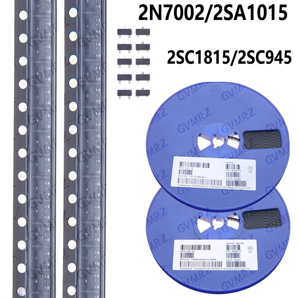 50/100/3000PCS SOT23-3  2SA1015 2SC1623 2SC1815 2N7002 SOT23 SOT23-3  voltage regulator IC 2N7002 2SC945