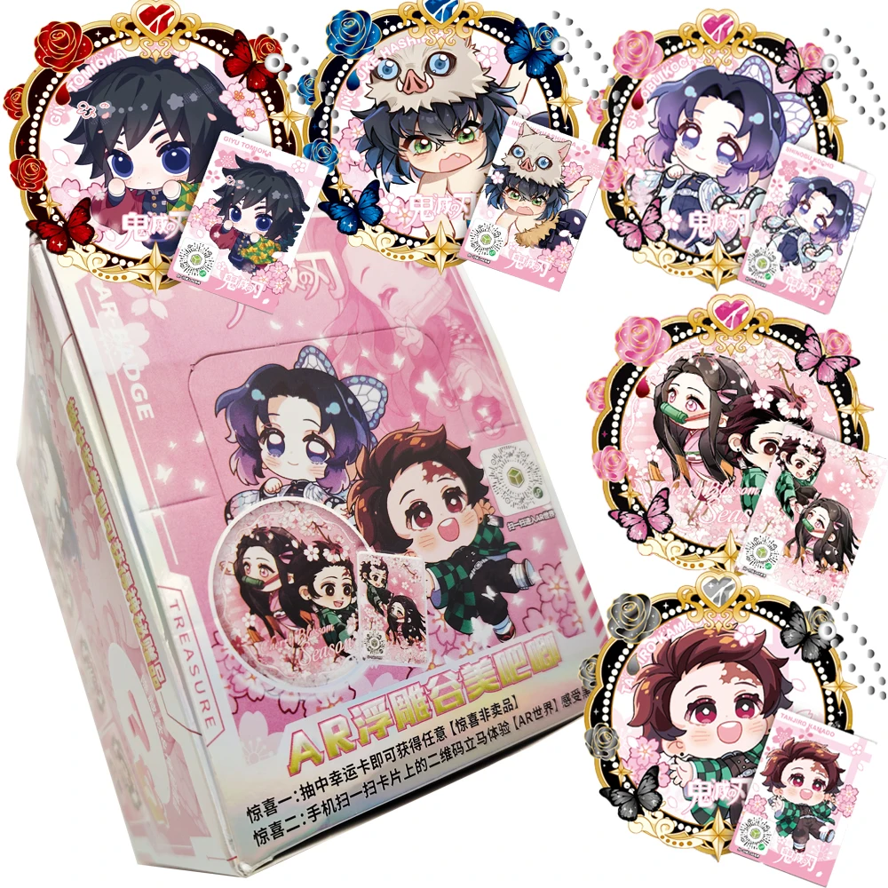 

Anime Demon Slayer Collection AR Relief Badge Shinazugawa Sanemi Kibutsuji Muzan Cartoon Cute Popular Character Cards Fans Gifts
