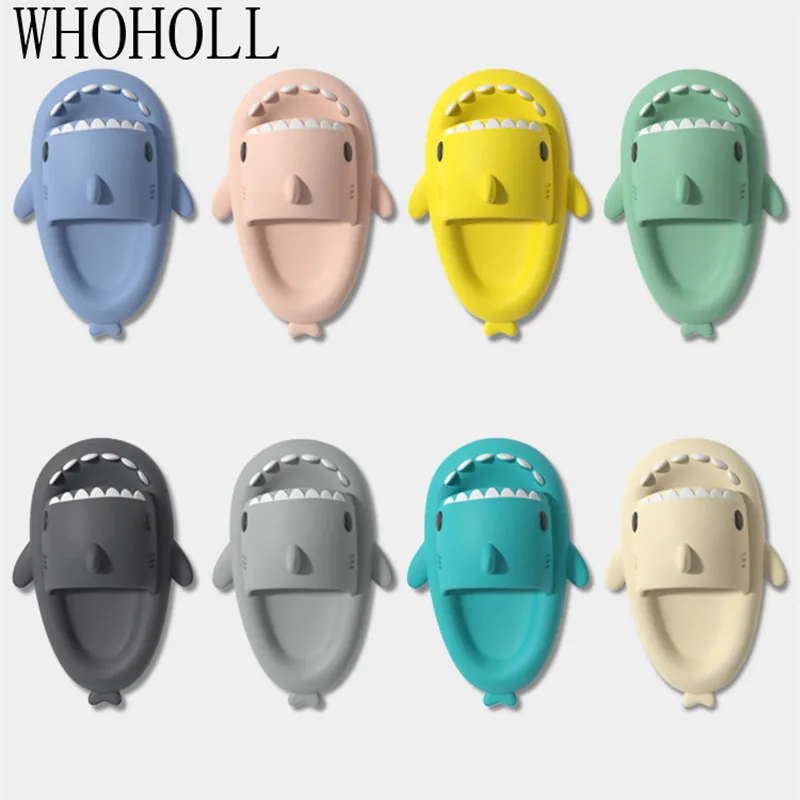 Man Women Shark Slippers 2022 Summer Home Anti-skid Solid 11 Color Couple Outdoor Cool Indoor Household Funny Kids Slipper