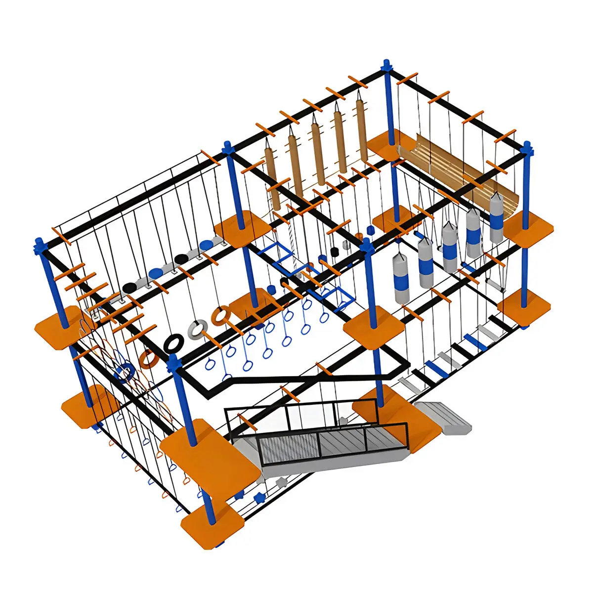 Heißer Verkauf Kletterkurse Abenteuerpark Ausrüstung Outdoor Indoor Seilspielplätze für Kinder und Erwachsene