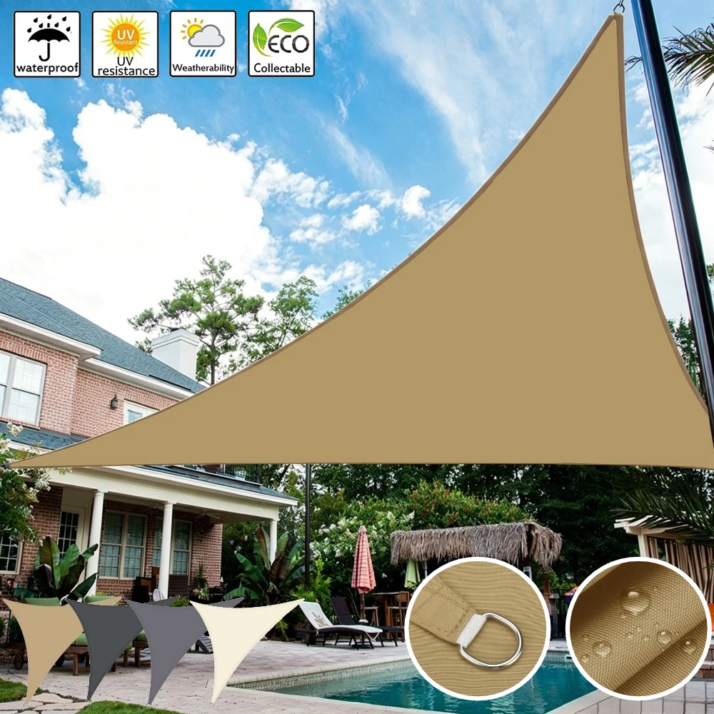 Triangle Sun Shade Sail Waterproof UV Block Outdoor Garden Patio Awning Canopy Triangle Sunshade Sail Camping Shelter Tents