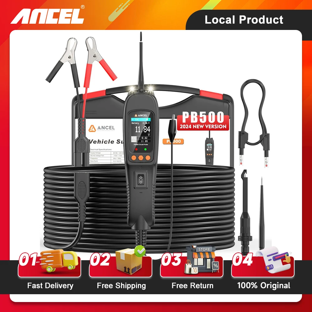 Ancel PB500 Power Circuit Probe Tester Kit Car Multi Meter Circuit Diagnostic Tool 12V/24V Auto Battery System Diagnostic Test