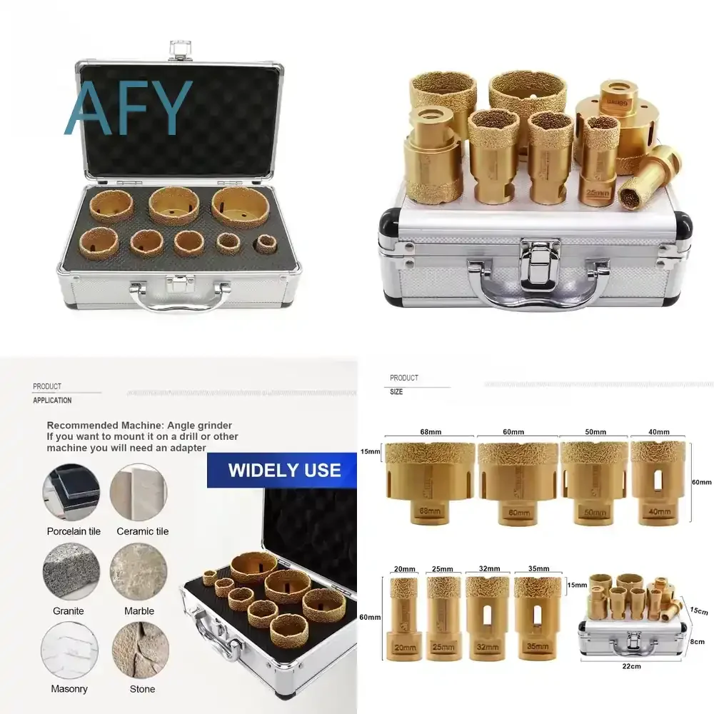 Vacuum Brazed Diamond Cutting Bit for Tiles Hole Saw Set Diamond Drill Bit for Power Tools Diamond Core Bit for Concrete