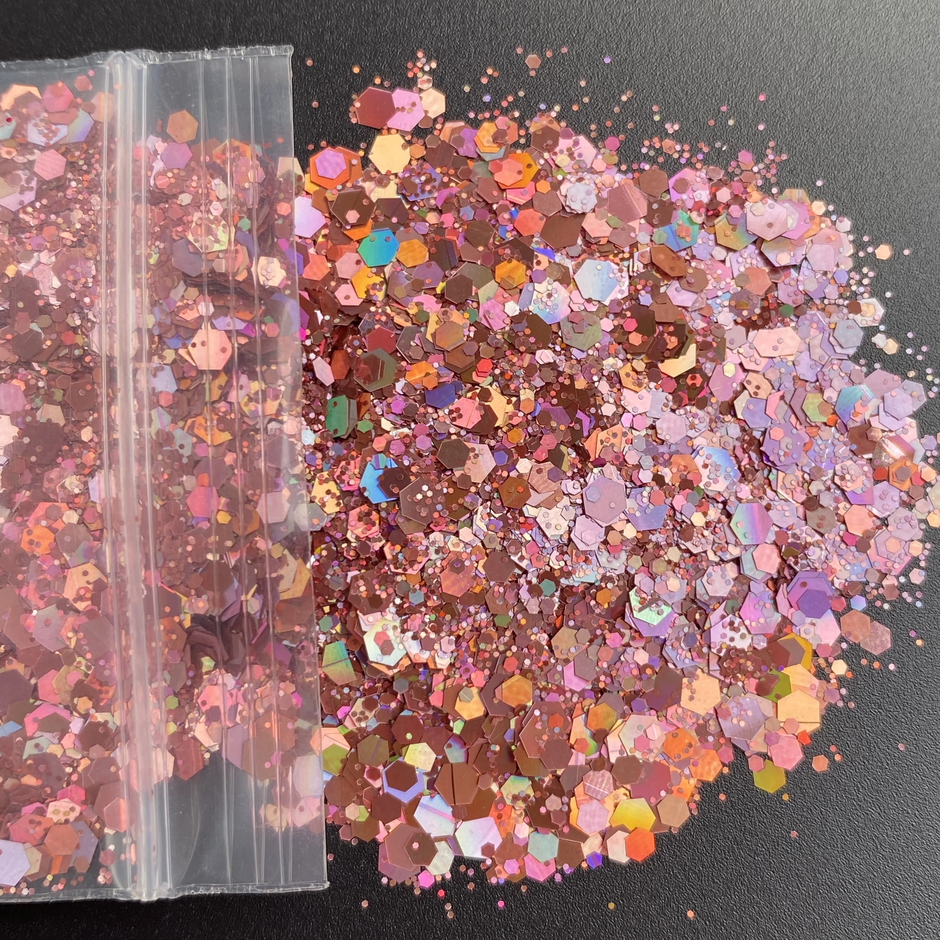 50g/Bag Nail Glitter Sequins Hexagon Shape Holographic Chunky Purple Flake Slices For Tumblers Pens Crafts DIY Epoxy Resin