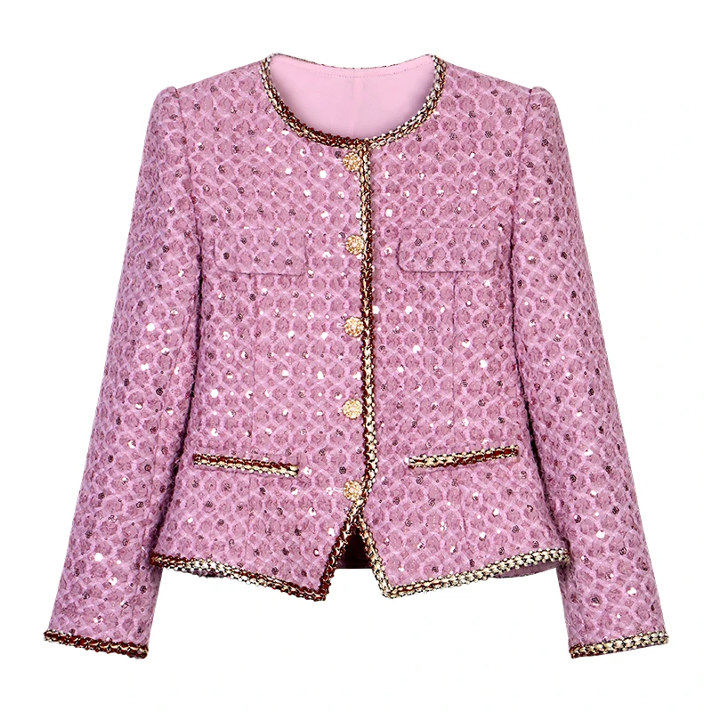 New style, fashionable and elegant, rich girl, famous lady dress, high-end and fragrant style peony ultraviolet jacket
