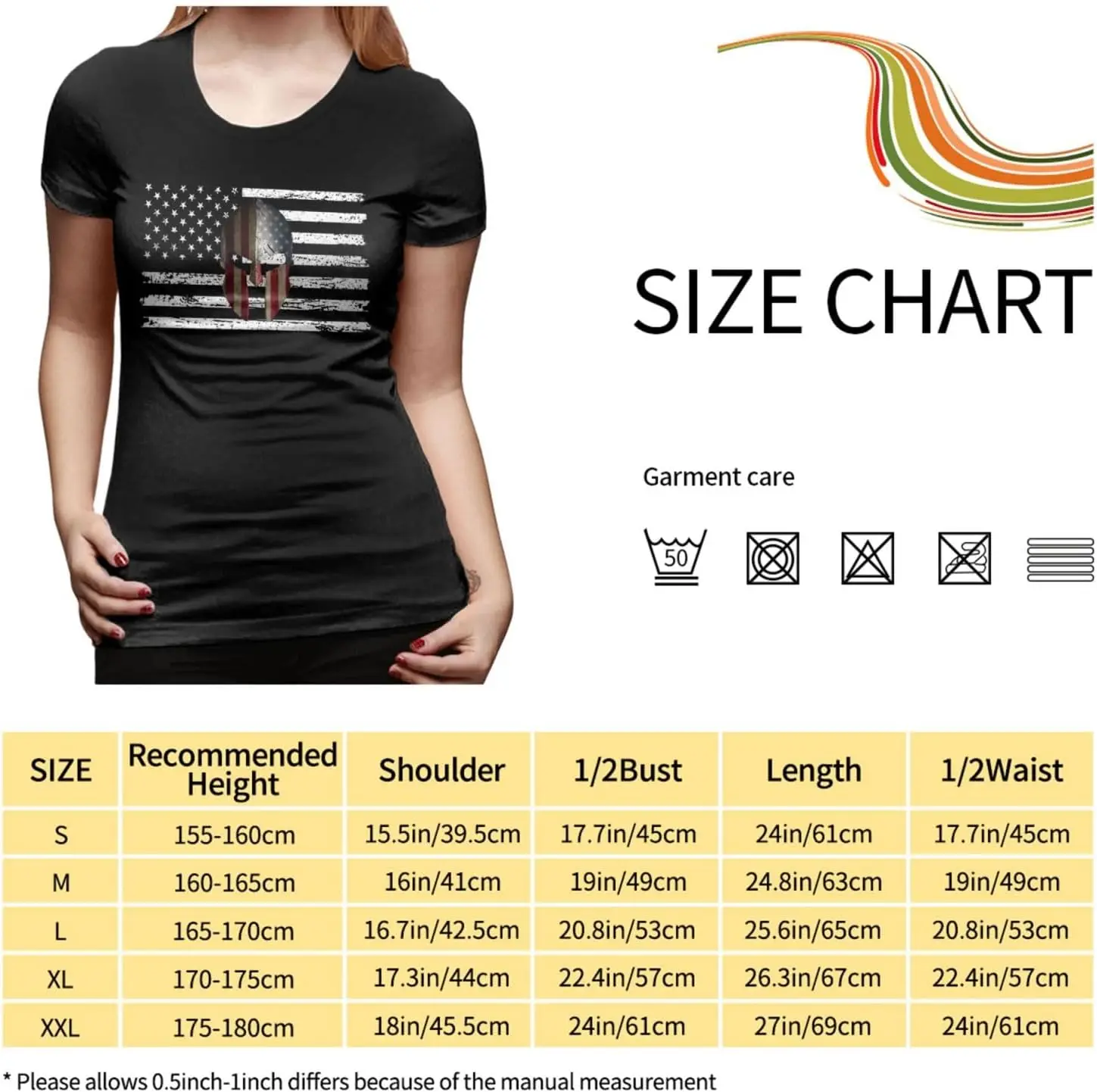 USA Spartan Warrior Helmet Garden T Shirts for Women Cotton Tee Short Sleeve Round Neck T-Shirt