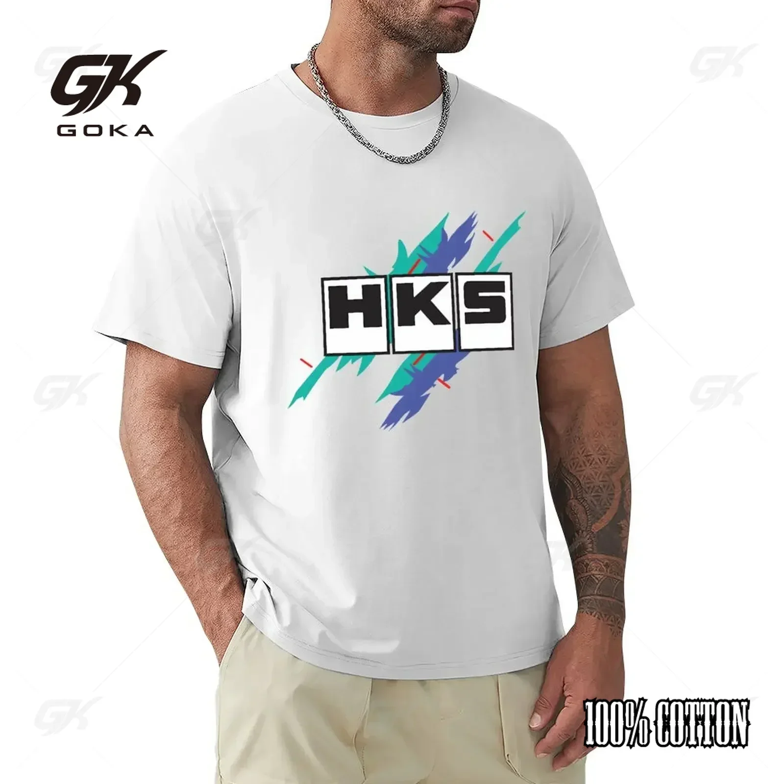 Mens T-shirt Euro Size TOPS Limited HKS Power And Sportser Performance Turbo Logo Unisex Tee-shirt Women Top Tees