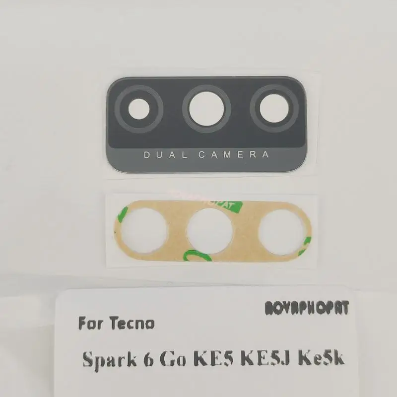 For Tecno Spark 6 Go KE5 Battery Door Rear Case Back Housing Side Bottom Bezel Mainboard Cover Bezel Frame Camera Glass Lens