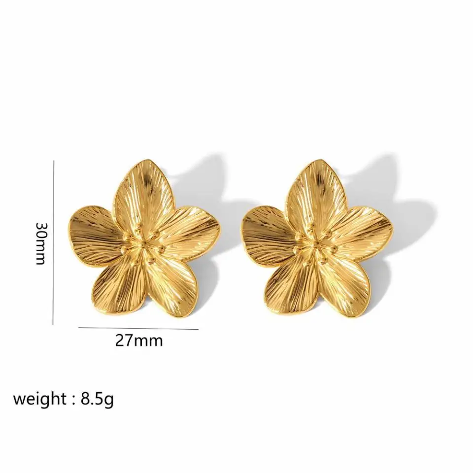 New Trendy Stainless Steel Butterfly Stud Earring Charm 18K Gold Plated High Quality Statement Waterproof Jewelry Gift