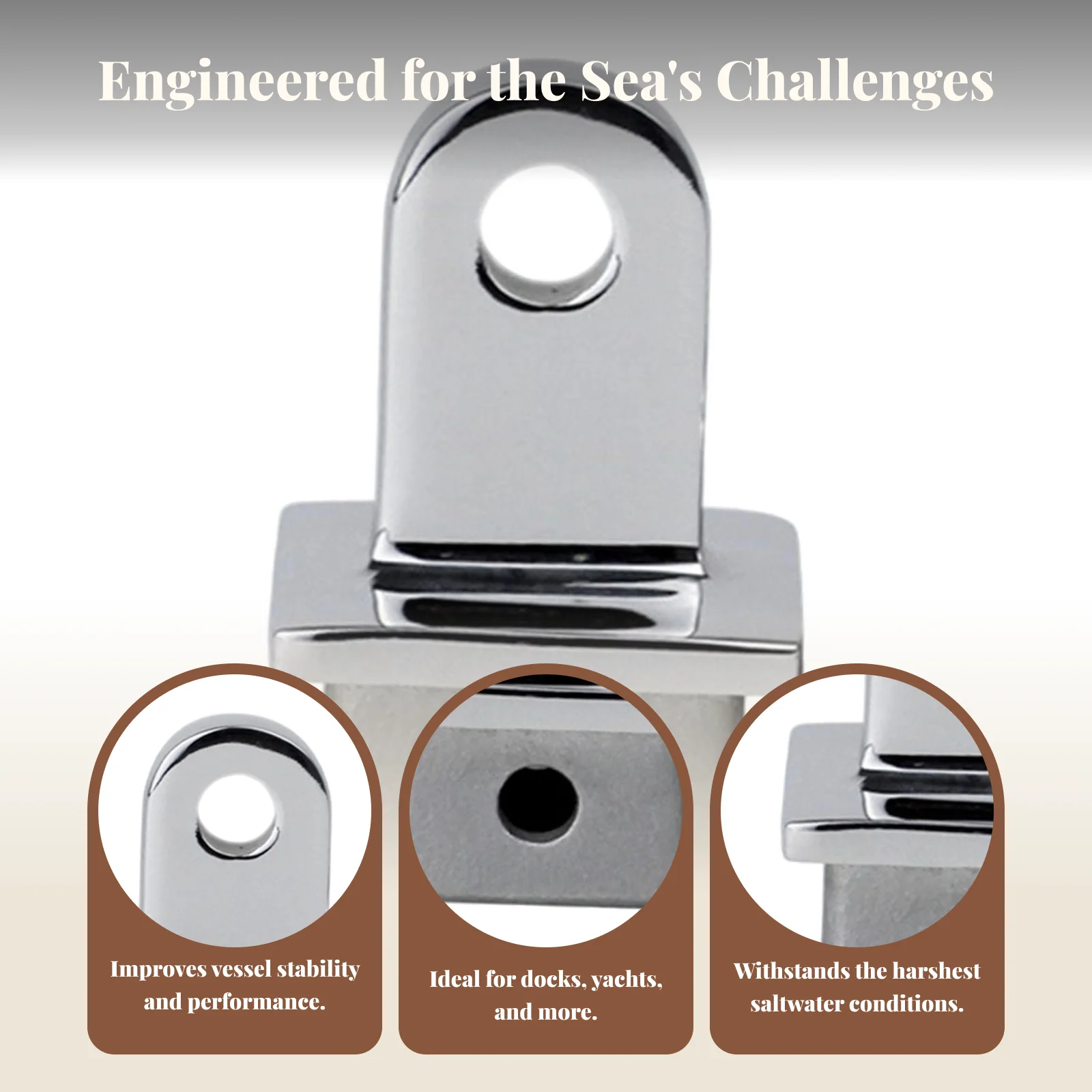 Embout supérieur de tube carré en acier inoxydable, pièces de bateau, raccord Bimini marin, installation facile pour Yacht Kayak canoë