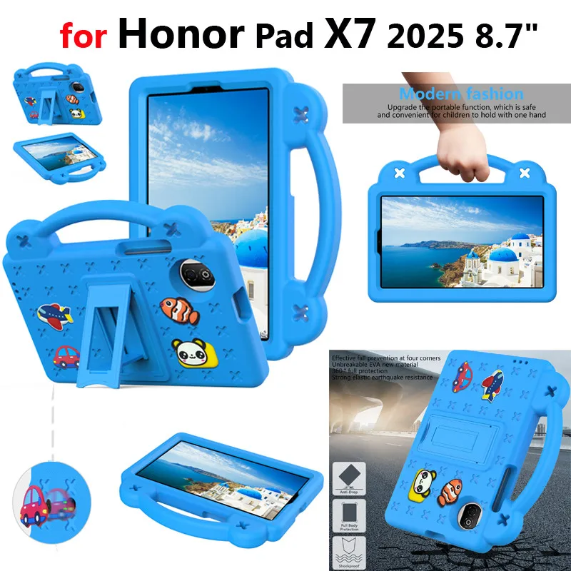 

Case for Huawei Honor Pad X7 8.7 Inch 2025 JMS-W09 Case JMS-L09 Tablet Case Silicone Kids Eva Shockproof Dropproof Stand Cover