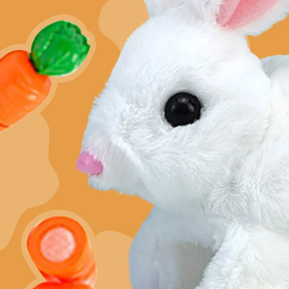 Animal de compagnie électronique interactif avec sons et mouvements, lapin réaliste, jouet de pâques en peluche, cadeau pour les tout-petits