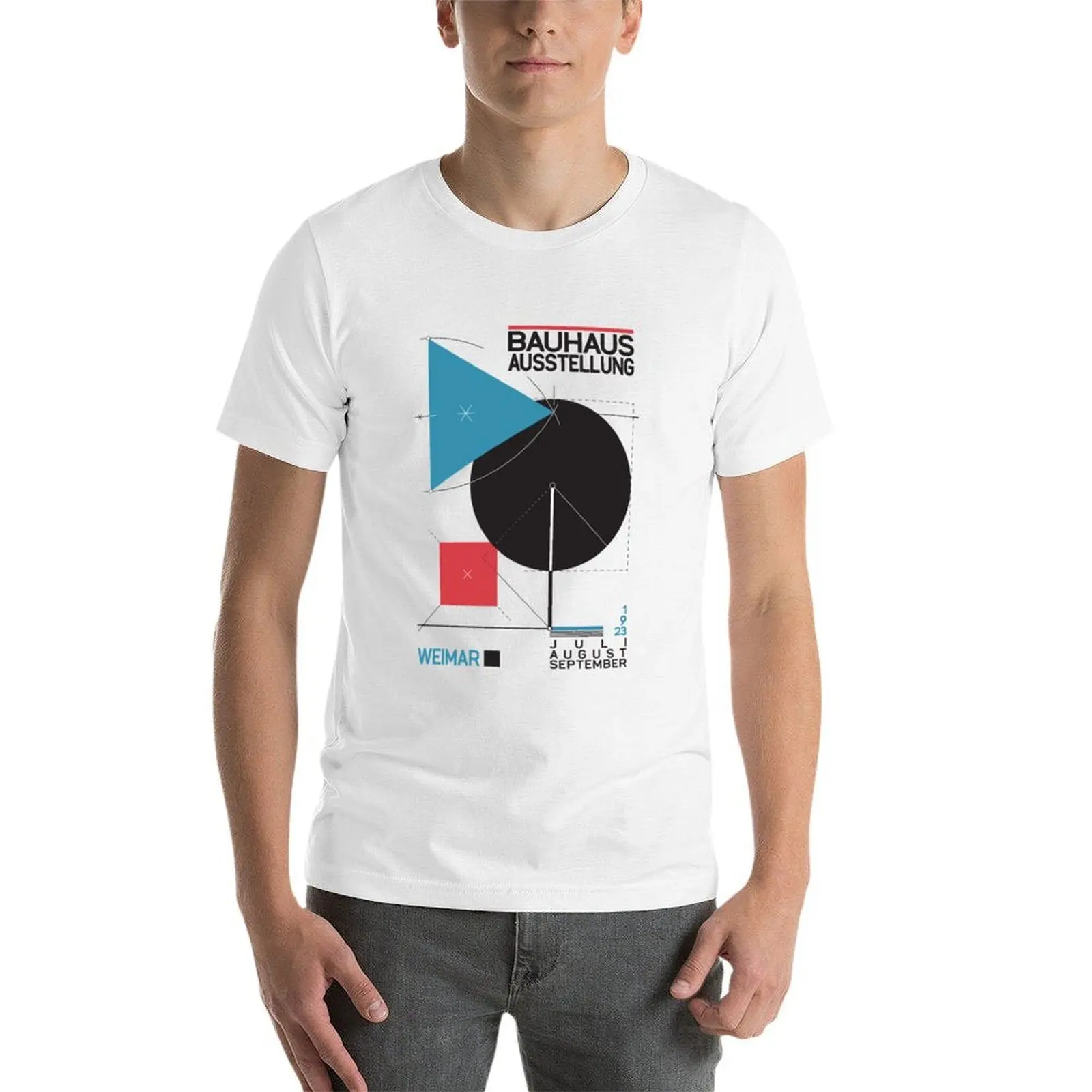 باوهاوس رجل تي شيرت القطن صالح سليم حزمة قميص لمصمم تي شيرت عادي رجل القمصان 1923 رجل أسود