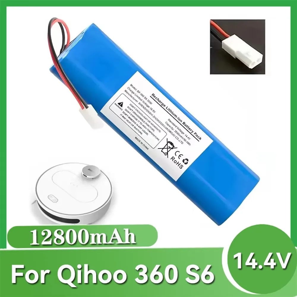 Brand new original high-capacity 14.4V 12800mAh lithium-ion Battery Pack for Qihoo 360 S6 Robot Vacuum Cleaner