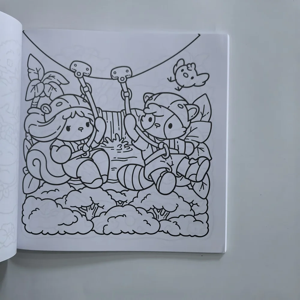 Livro de colorir adulto fofo Nawaii aconchegante – desenho para alívio do estresse, presente ideal para festa e aniversário
