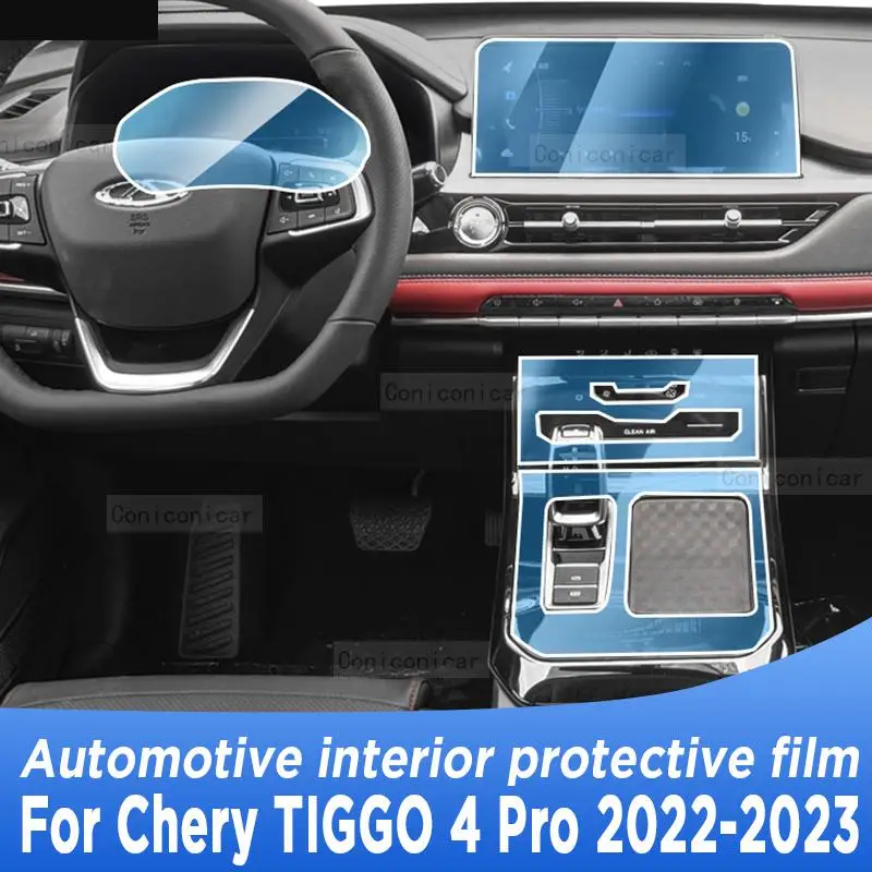 

For Chery TIGGO 4 Pro 2022-2023 Automotive Gearbox Air Panel GPS Navigation Screen Interior TPU Protective Film Anti-Scratch