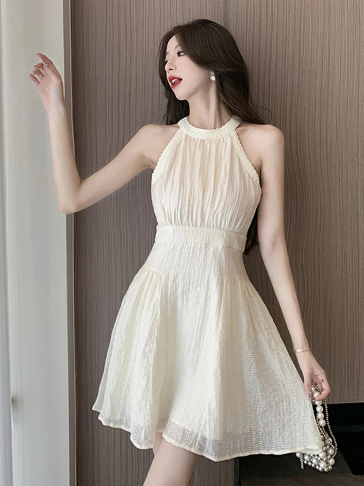 Mode Sommer Kurze Abend Geburtstag Kleid Frauen Süße Sexy Halfter Ärmellose Dünne Mini Party Kleid Mujer Vestido Straße Kleidung