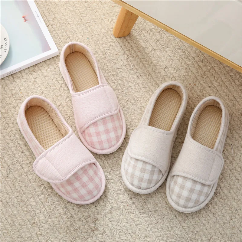 Women Diabetic Slippers Adjustable Closure Comfortable House Shoes Arthritis Edema Wide Slippers Comfy Cozy Shoes Closed Toed