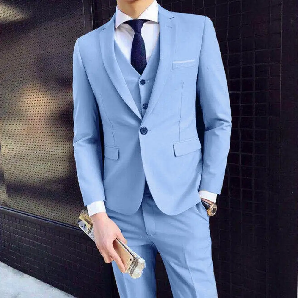 Conjunto completo de colete e calças de luxo masculino, blazers formais, casacos clássicos, terno de casamento, casacos elegantes, calças