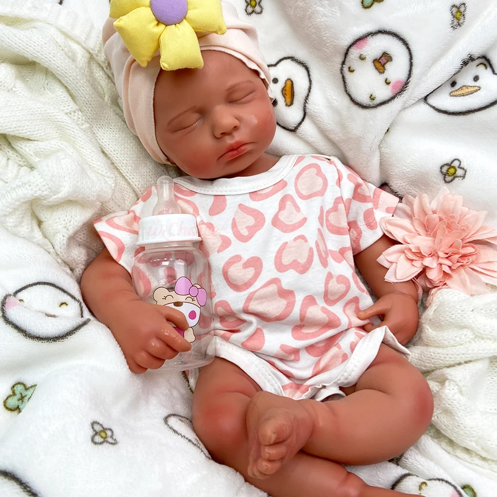 20" Lifelike Silicone Reborn Baby Doll Loulou Handmade Painted Soft Toddler Doll Girl/Boy For Collectors And Kids Christmas Gift